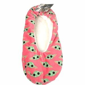 Star Wars Mandalorian Baby Yoda Slippers, Pink, Shoe Size 8-10